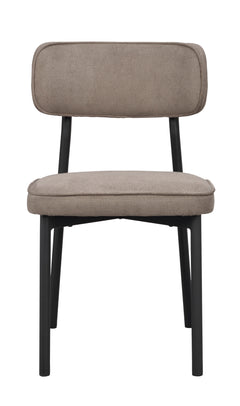 Paisley stol grå-brunt tyg/svart metall 2-pack