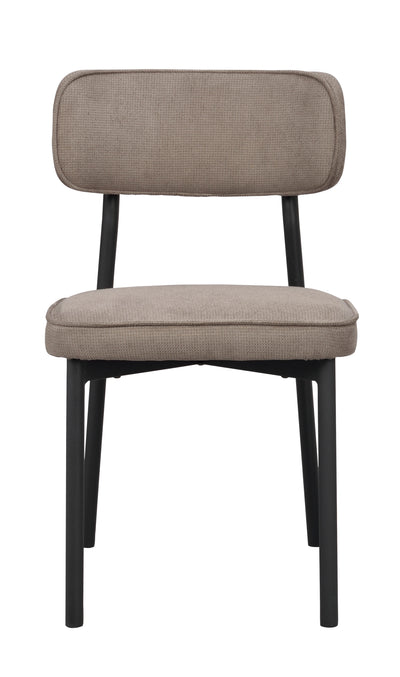 Paisley stol grå-brunt tyg/svart metall 2-pack