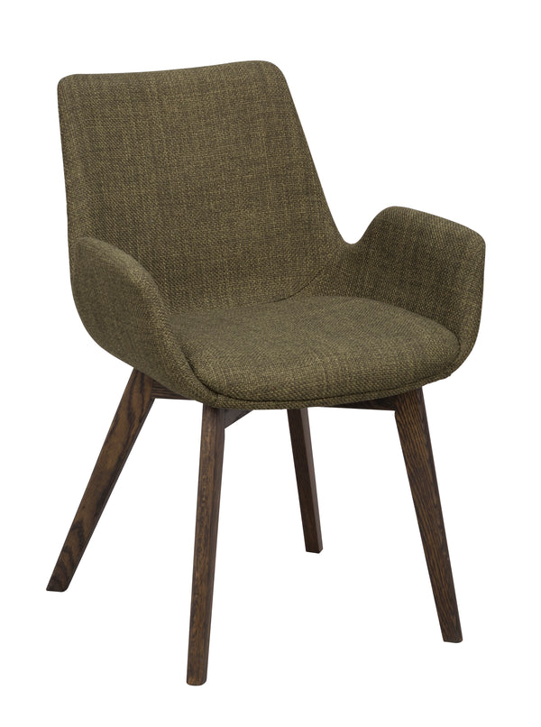 Drimsdale karmstol grönt tyg/bruna ekben 2-pack