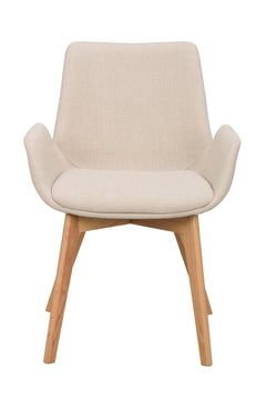 Drimsdale karmstol beige tyg/ekben 2-pack