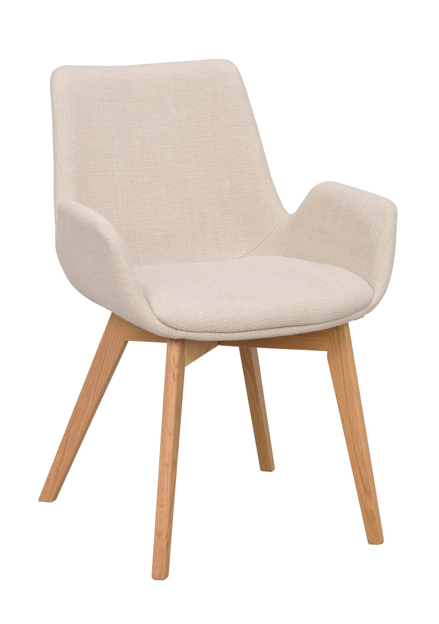 Drimsdale karmstol beige tyg/ekben 2-pack