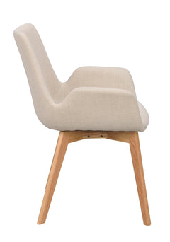 Drimsdale karmstol beige tyg/ekben 2-pack