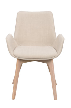 Drimsdale karmstol beige tyg/vitpigmenterade ekben 2-pack