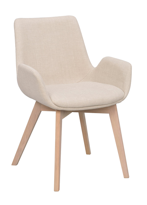 Drimsdale karmstol beige tyg/vitpigmenterade ekben 2-pack