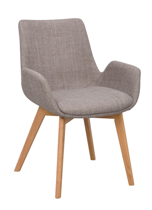 Drimsdale karmstol grått tyg/ekben 2-pack