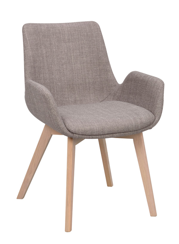 Drimsdale karmstol grått tyg/vitpigmenterade ekben 2-pack