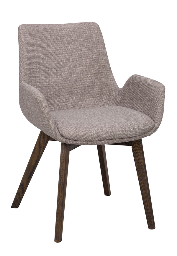 Drimsdale karmstol grått tyg/bruna ekben 2-pack