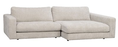 Duncan soffa 3-sits med schäslong H ljusgrått tyg