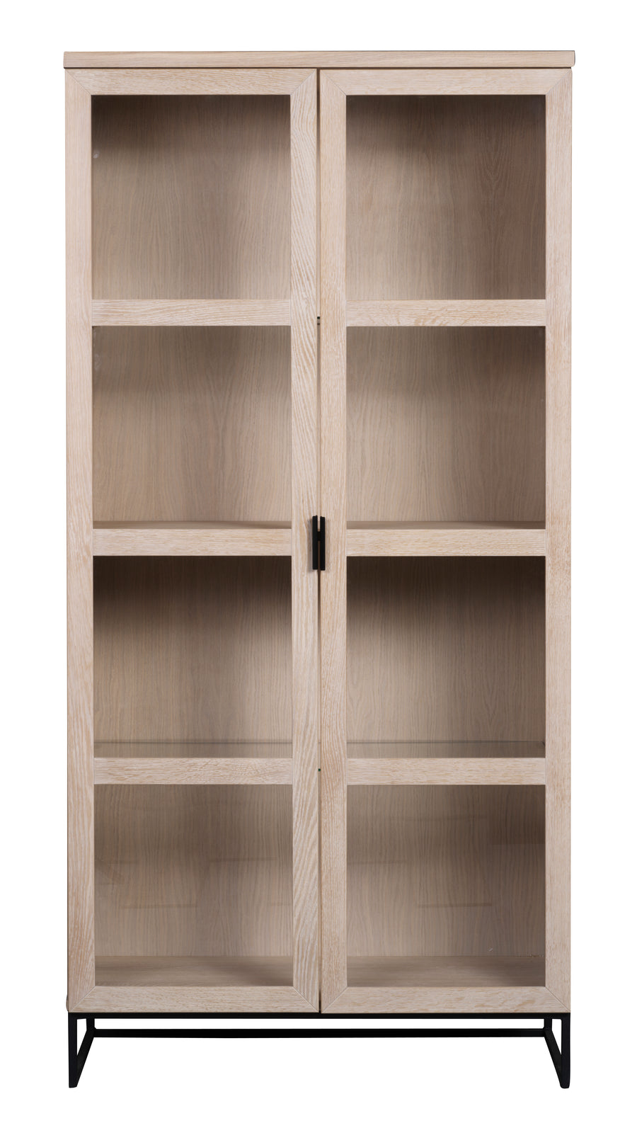 Everett vitrinskåp vitpigmenterad ek/svart