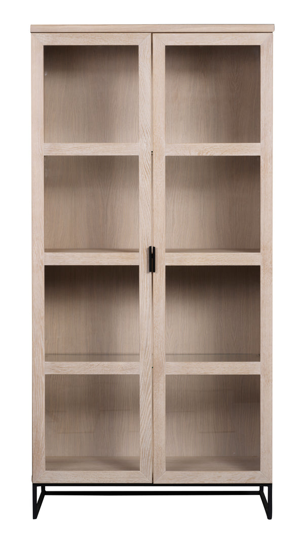 Everett vitrinskåp vitpigmenterad ek/svart