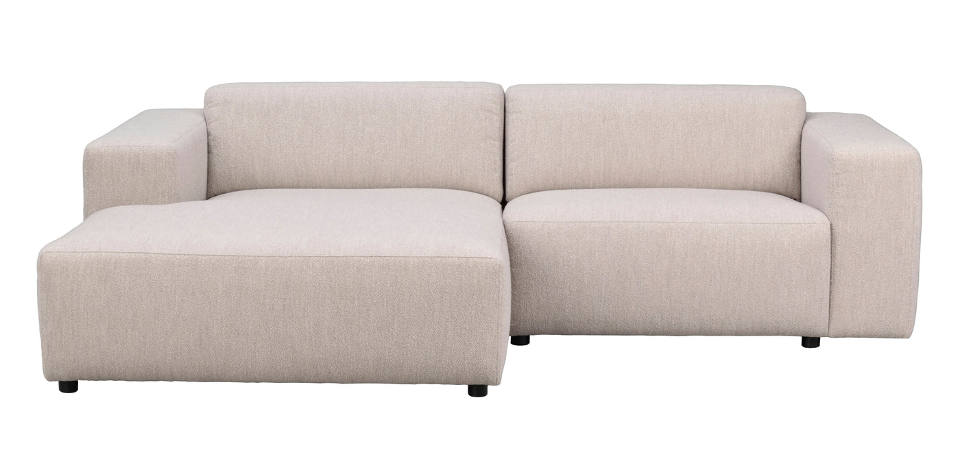 Willard soffa 3-sits-schäslong V ljusbeige tyg Alice #1