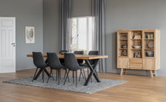 Brooklyn matbord 220x95 ek/X-ben svart met