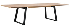 Melville matbord 210x95 vitpigment ek/svart metall