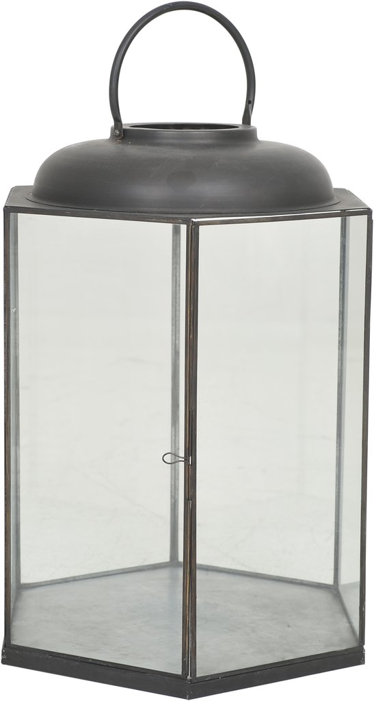Heksagon lanterna svart