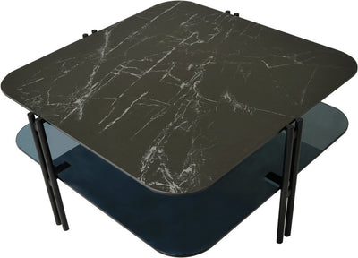 Sivan soffbord svart keramik/glas 80x80 cm