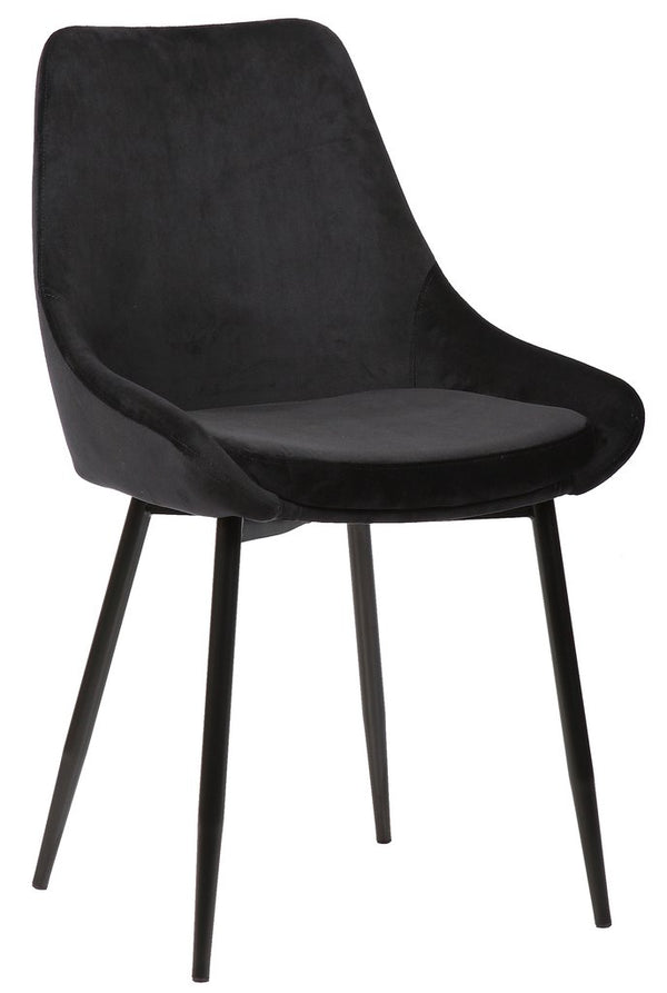 Parade matstol svart velour 4-pack