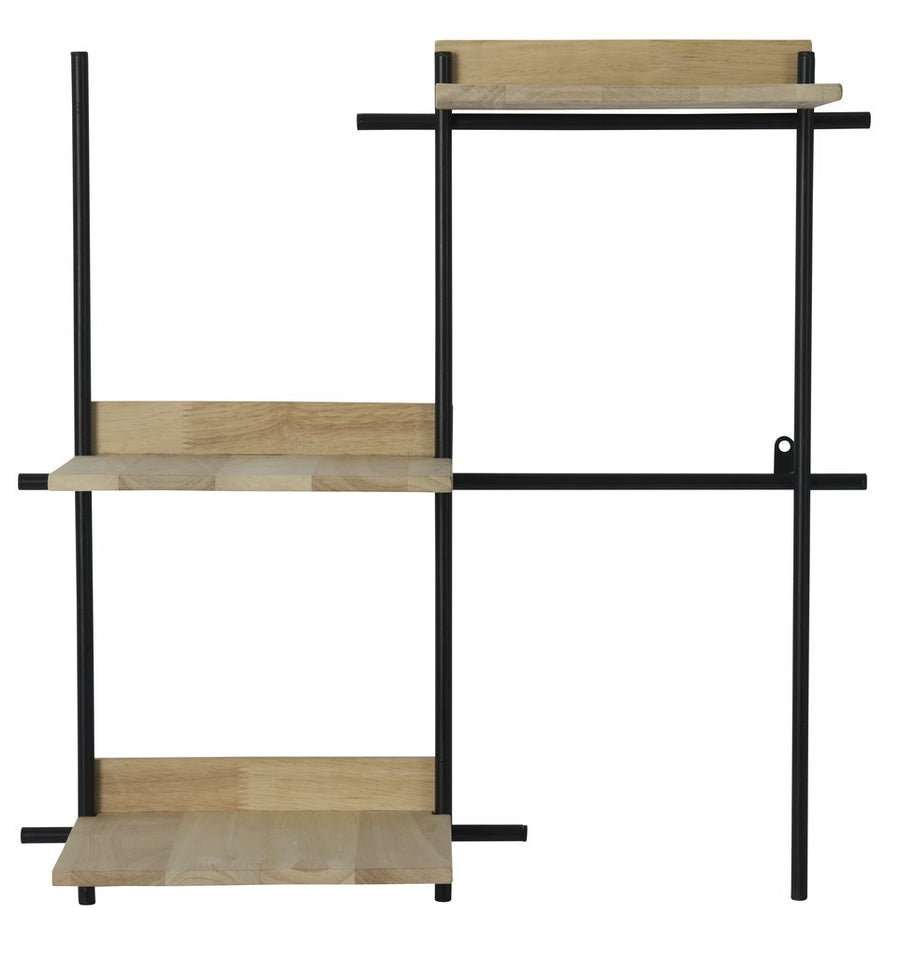 Manhattan vägghylla 3-hyllplan trä/svart