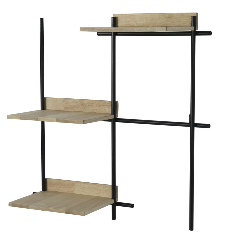 Manhattan vägghylla 3-hyllplan trä/svart