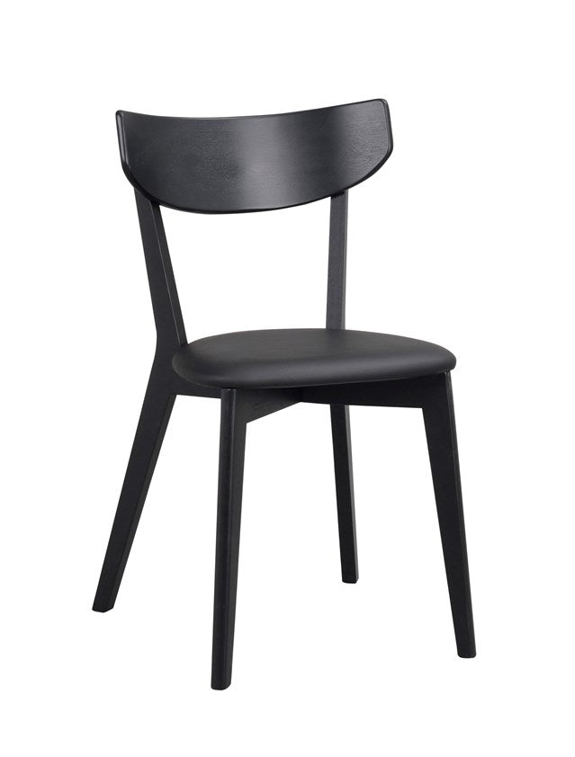 Ami stol svartbetsad ek/svart konstläder 2-pack