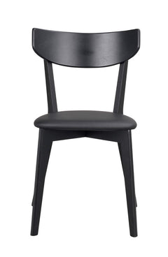 Ami stol svartbetsad ek/svart konstläder 2-pack