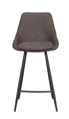 Sierra barstol mörkgrå microfiber/svarta metallben 2-pack