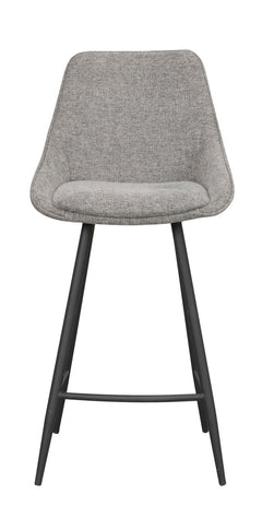 Sierra barstol grått tyg/svarta metallben 2-pack