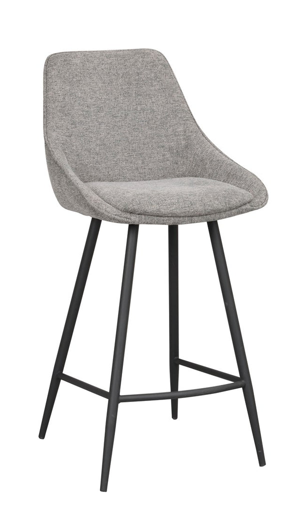 Sierra barstol grått tyg/svarta metallben 2-pack