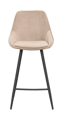Sierra barstol beige sammet/svarta metallben 2-pack