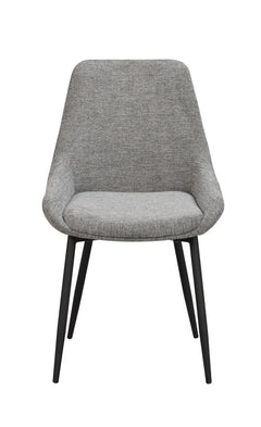 Sierra stol grått tyg/svarta metall ben 2-pack