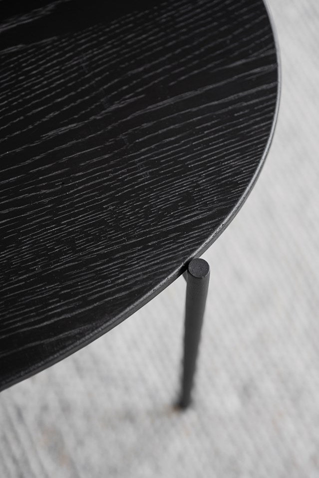 Skye soffbord ovalt 120x60 svart ek/svart