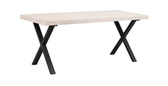 Brooklyn matbord 170x95 vitpigm ek/X-ben svart met