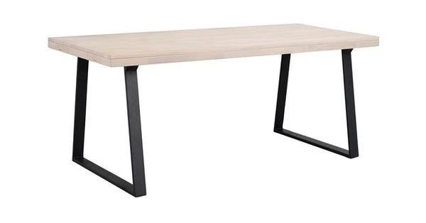 Brooklyn matbord 170x95 vitpigm ek/U-ben svart met