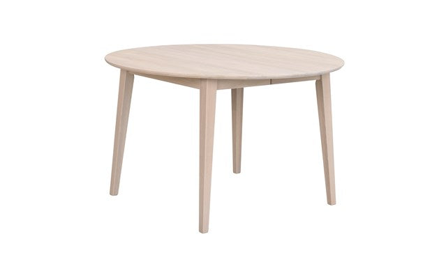 Filippa matbord runt 120/165 vitpigmenterad  ek