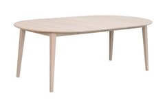 Filippa matbord runt 120/165 vitpigmenterad  ek