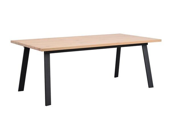 Winnipeg matbord 200x100 vitpigm. ek/svart met