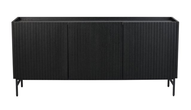Halifax sideboard 160 svart ek/svart metall