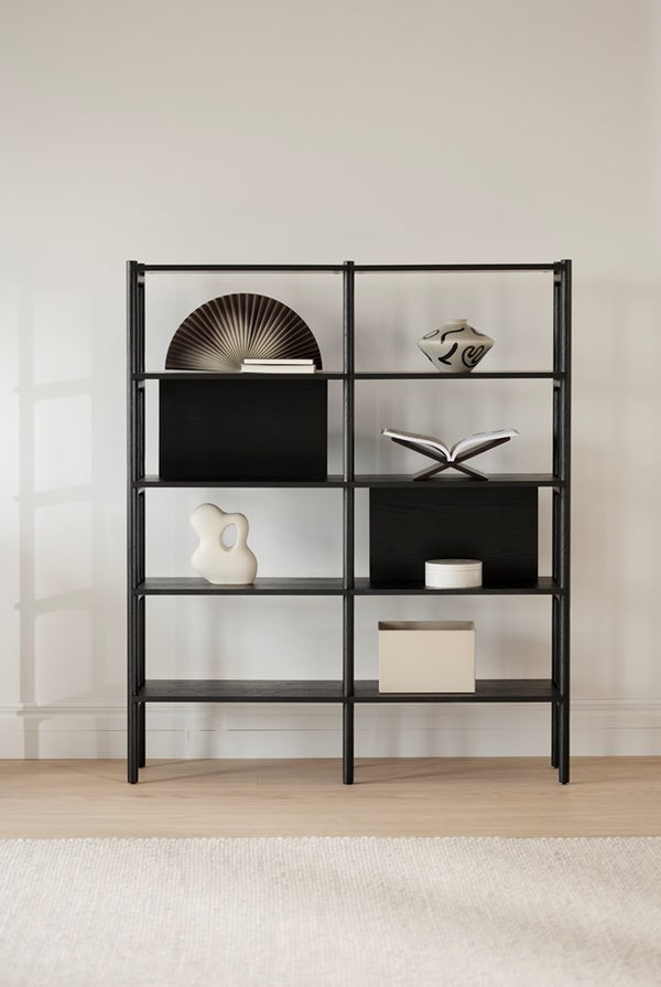 Holton bokhylla hög 140x166 svart ek