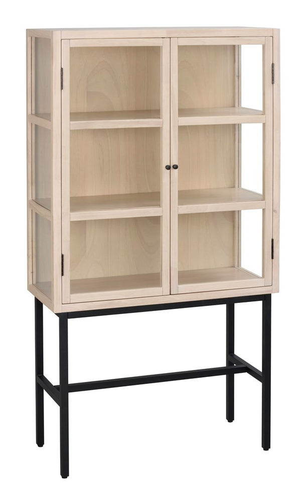 Marshalle vitrinskåp 2-D vitpigmenterad/svart met