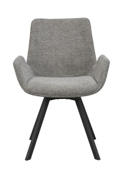 Norwell karmstol grått tyg/svarta metall snurrben 2-pack