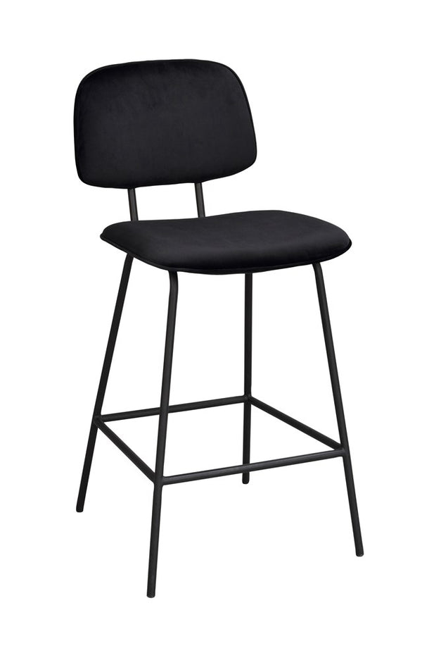 Bryan barstol svart sammetstyg/svarta metallben 2-pack