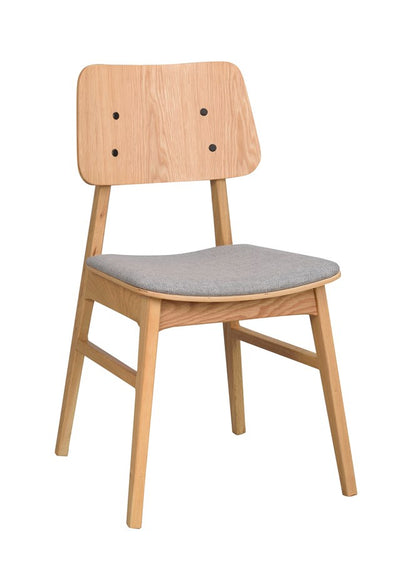 Nagano stol ek/ljusgrått 2-pack