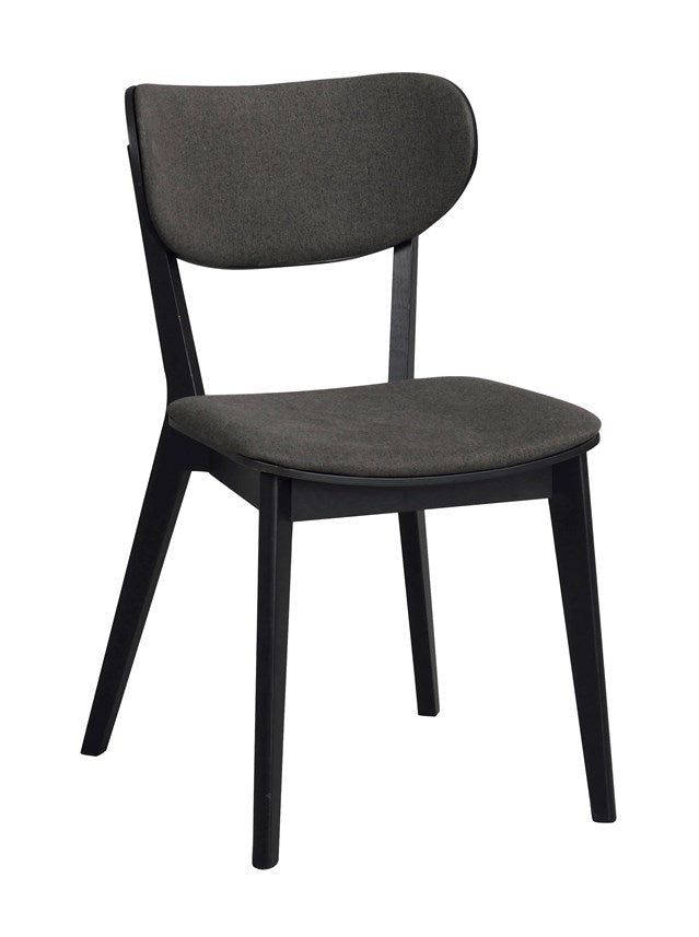 Kato stol svart ek/mörkgrått tyg 2-pack