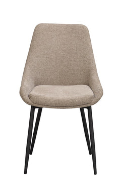 Sierra stol beige tyg/svarta metall ben 2-pack