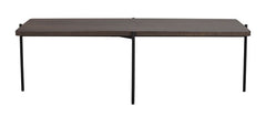 Shelton soffbord 145x60 brun ask/svart metall