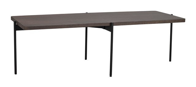 Shelton soffbord 145x60 brun ask/svart metall