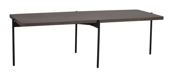 Shelton soffbord 145x60 brun ask/svart metall