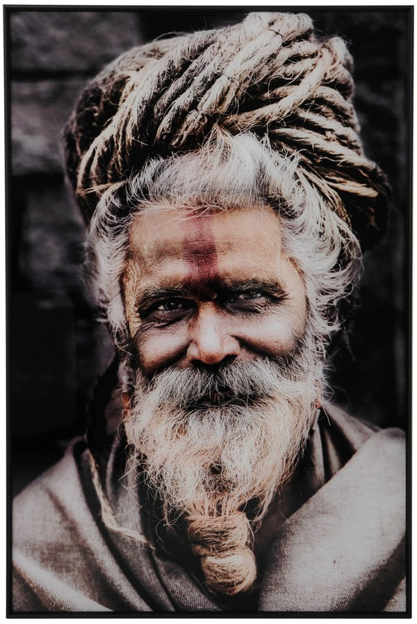 Tavla Indier med knut i skägg 120x80 cm