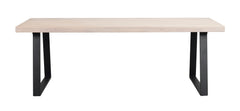 Brooklyn matbord 220x95 vitpigm ek/U-ben svart met