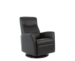 King reclinerfåtölj svart skinn