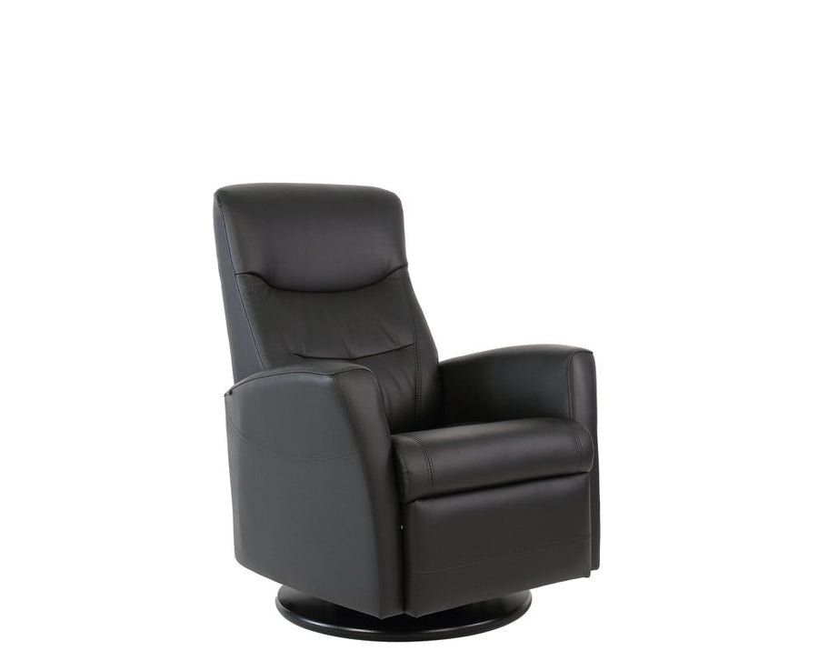King reclinerfåtölj svart skinn